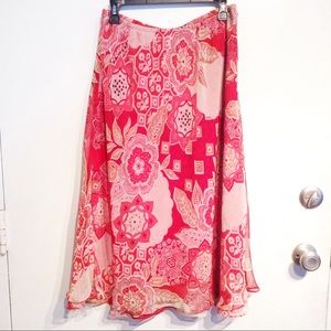 🌟5 for $25🌟 Plus Size Coral Floral Paisley Skirt